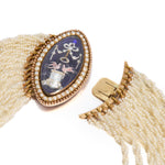 Georgian Seed Pearl Choker with Navette Enamel Clasp-Charlotte Sayers Antique Jewellery