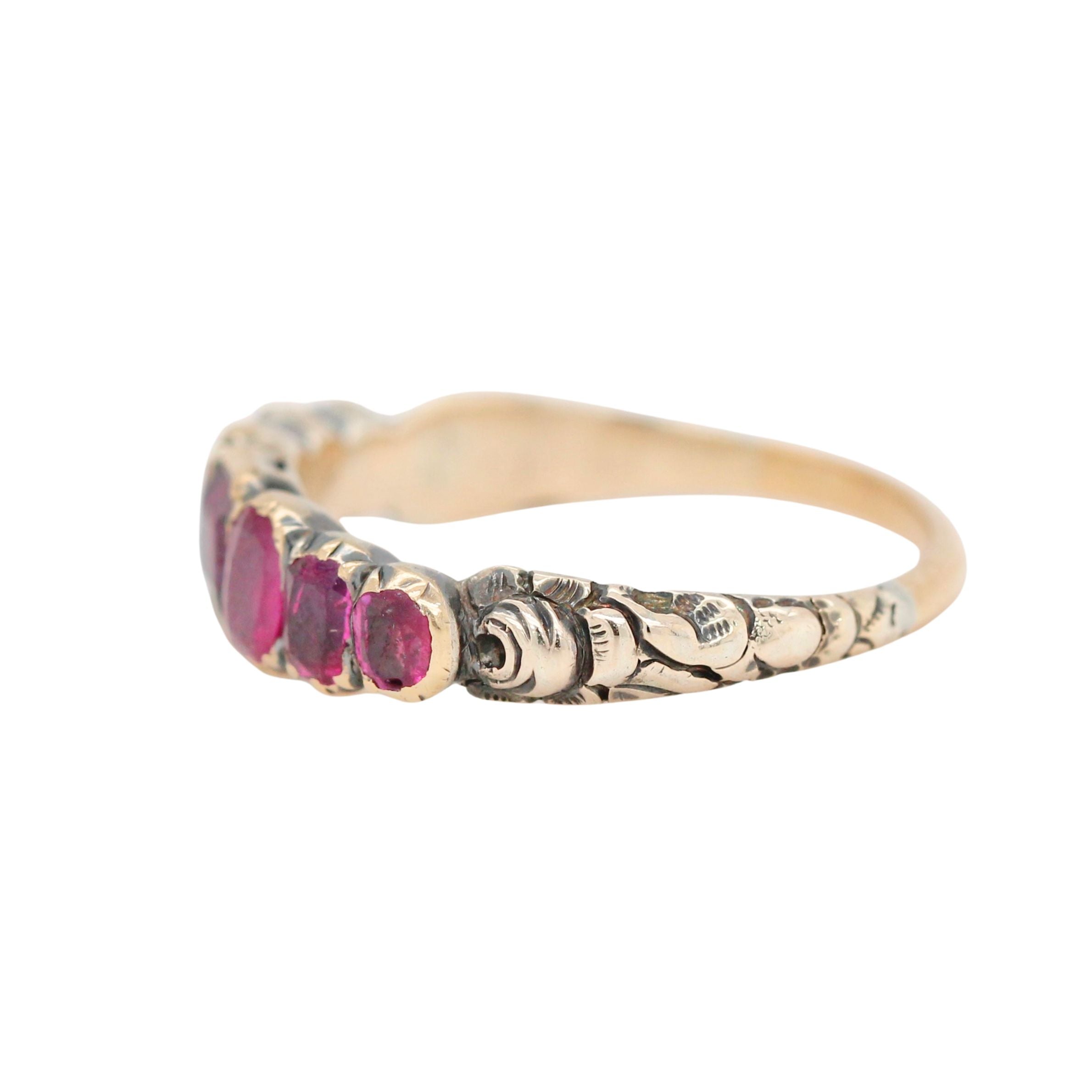 Georgian Seven Stone Ruby Ring-Charlotte Sayers Antique Jewellery