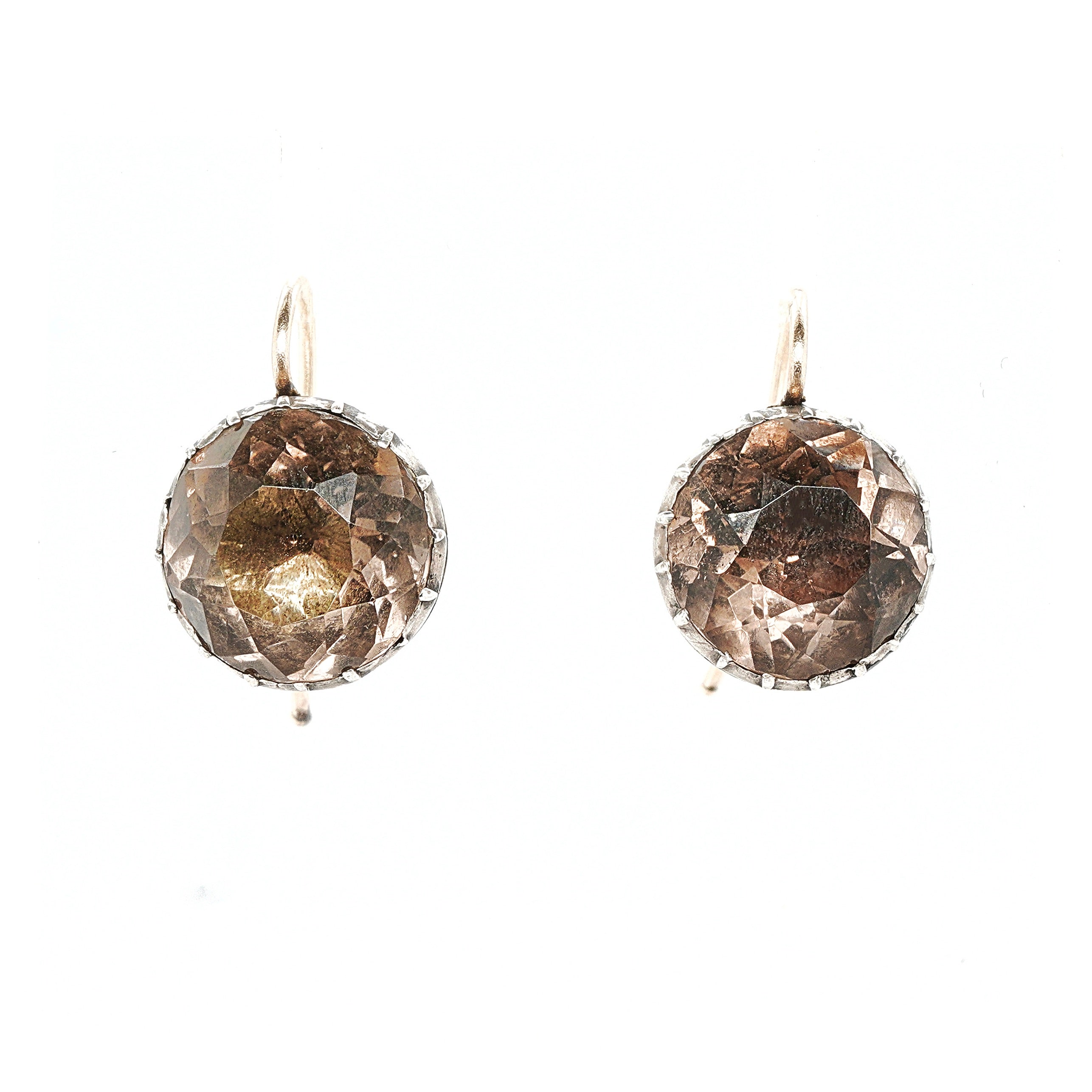 Georgian Smokey Quartz Earrings-Charlotte Sayers Antique Jewellery