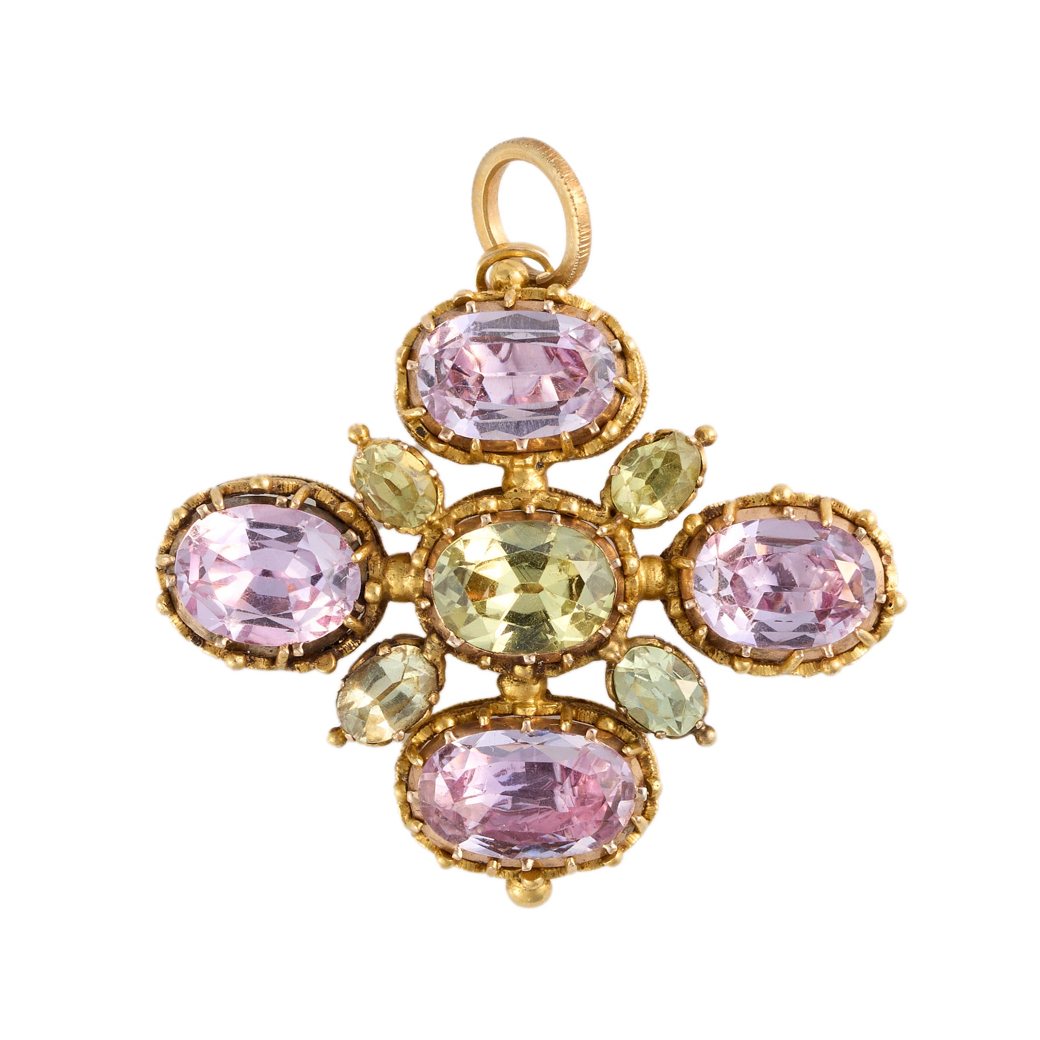 Georgian Topaz and Chrysoberyl Pendant-Charlotte Sayers Antique Jewellery