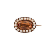 Georgian Topaz and Natural Pearl Brooch-Charlotte Sayers Antique Jewellery