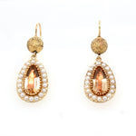 Georgian Topaz and Pearl Earrings-Charlotte Sayers Antique Jewellery