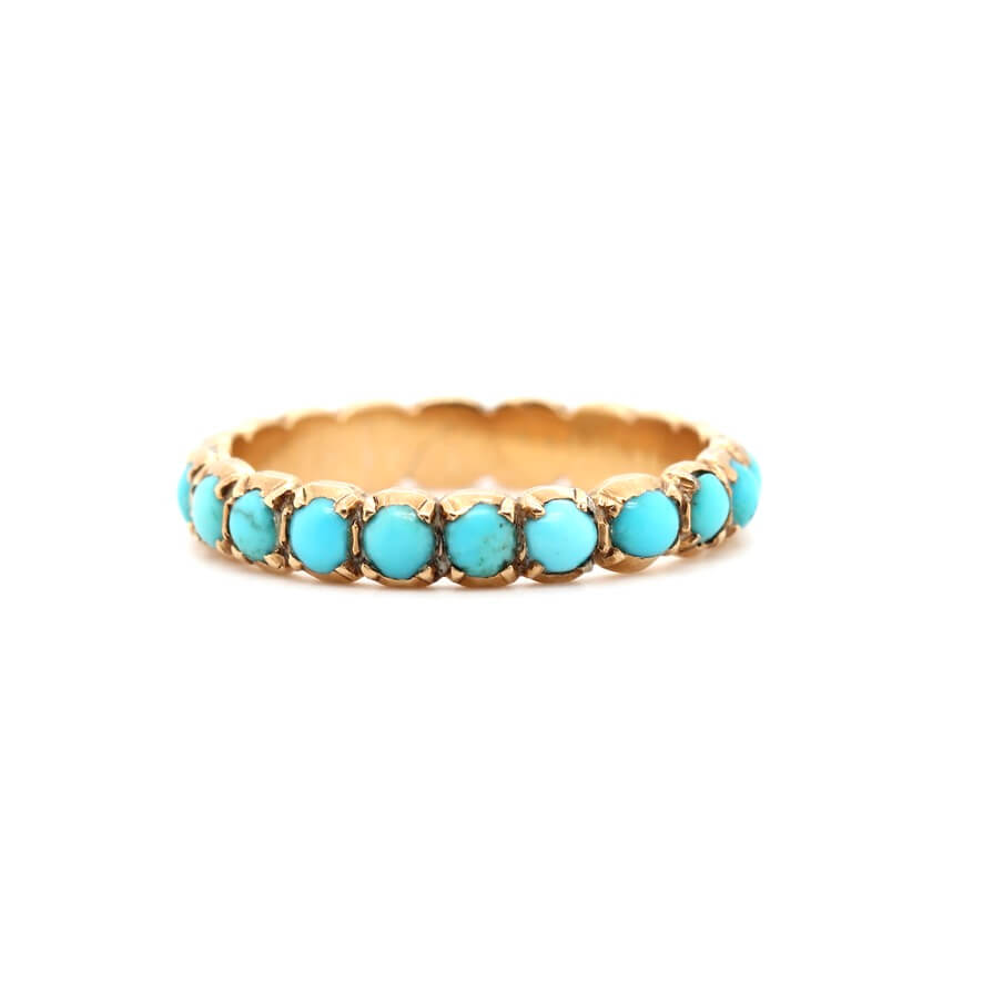 Georgian Turquoise Eternity Ring-Charlotte Sayers Antique Jewellery