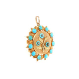 Georgian Turquoise Flower Locket-Charlotte Sayers Antique Jewellery