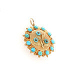 Georgian Turquoise Flower Locket-Charlotte Sayers Antique Jewellery