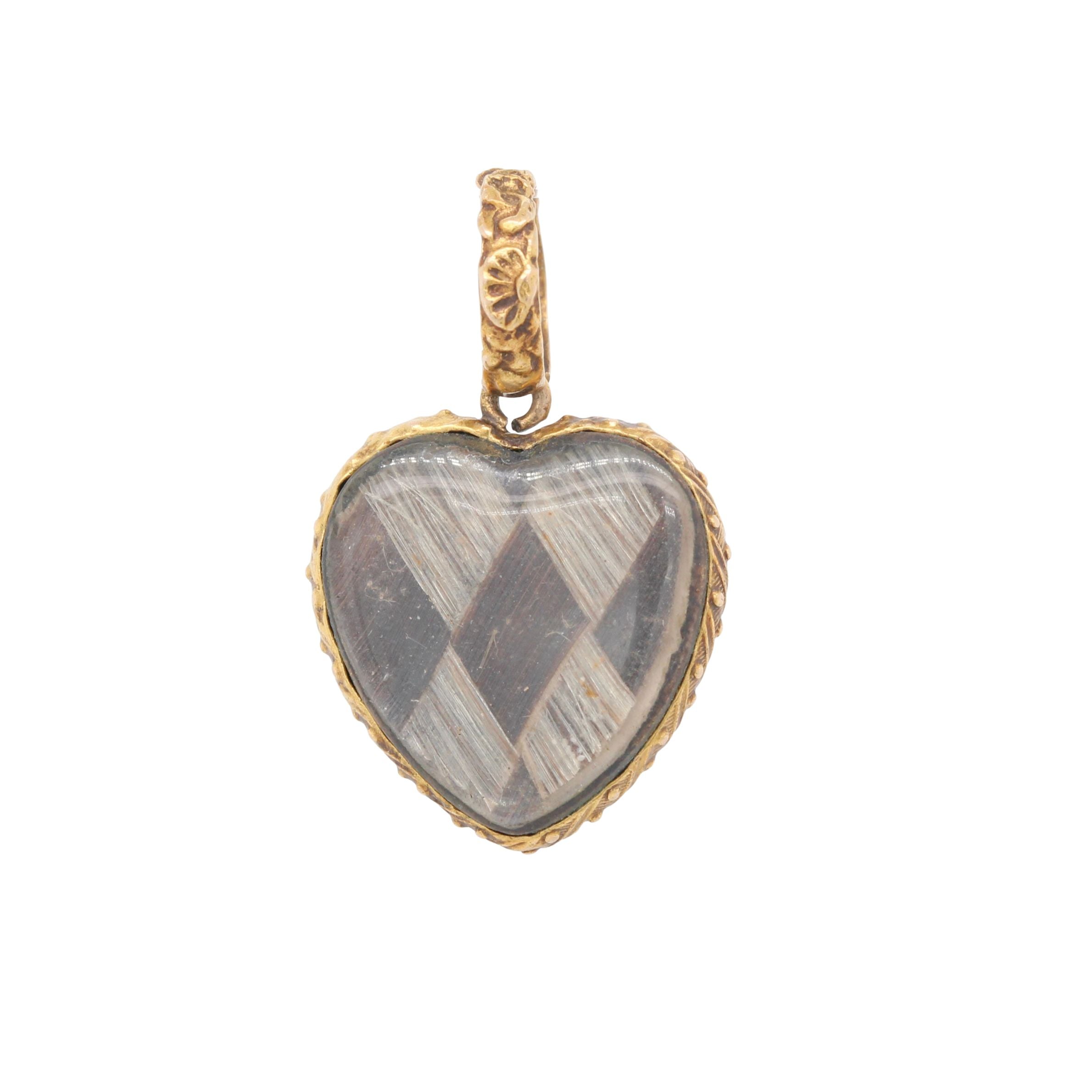 Georgian Turquoise Forget Me Not Gold Heart Pendant-Charlotte Sayers Antique Jewellery
