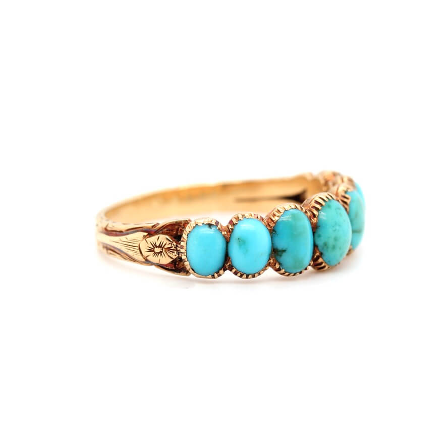 Georgian Turquoise Ring-Charlotte Sayers Antique Jewellery