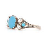 Georgian Turquoise and Pearl Ring-Charlotte Sayers Antique Jewellery