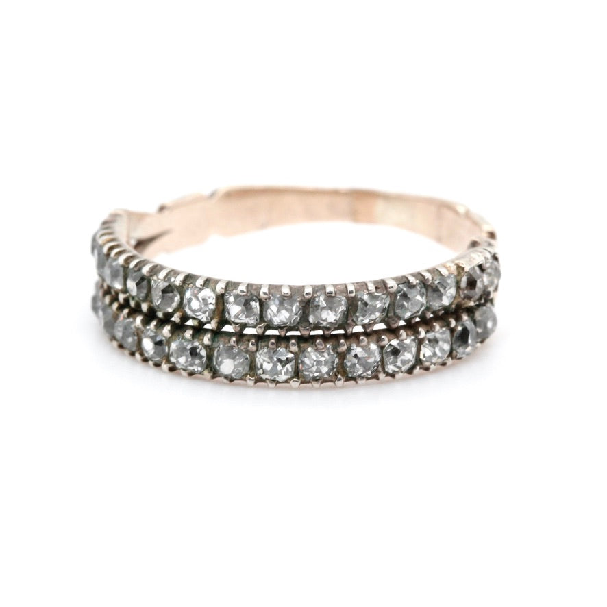 Georgian Two Row Diamond Ring-Charlotte Sayers Antique Jewellery