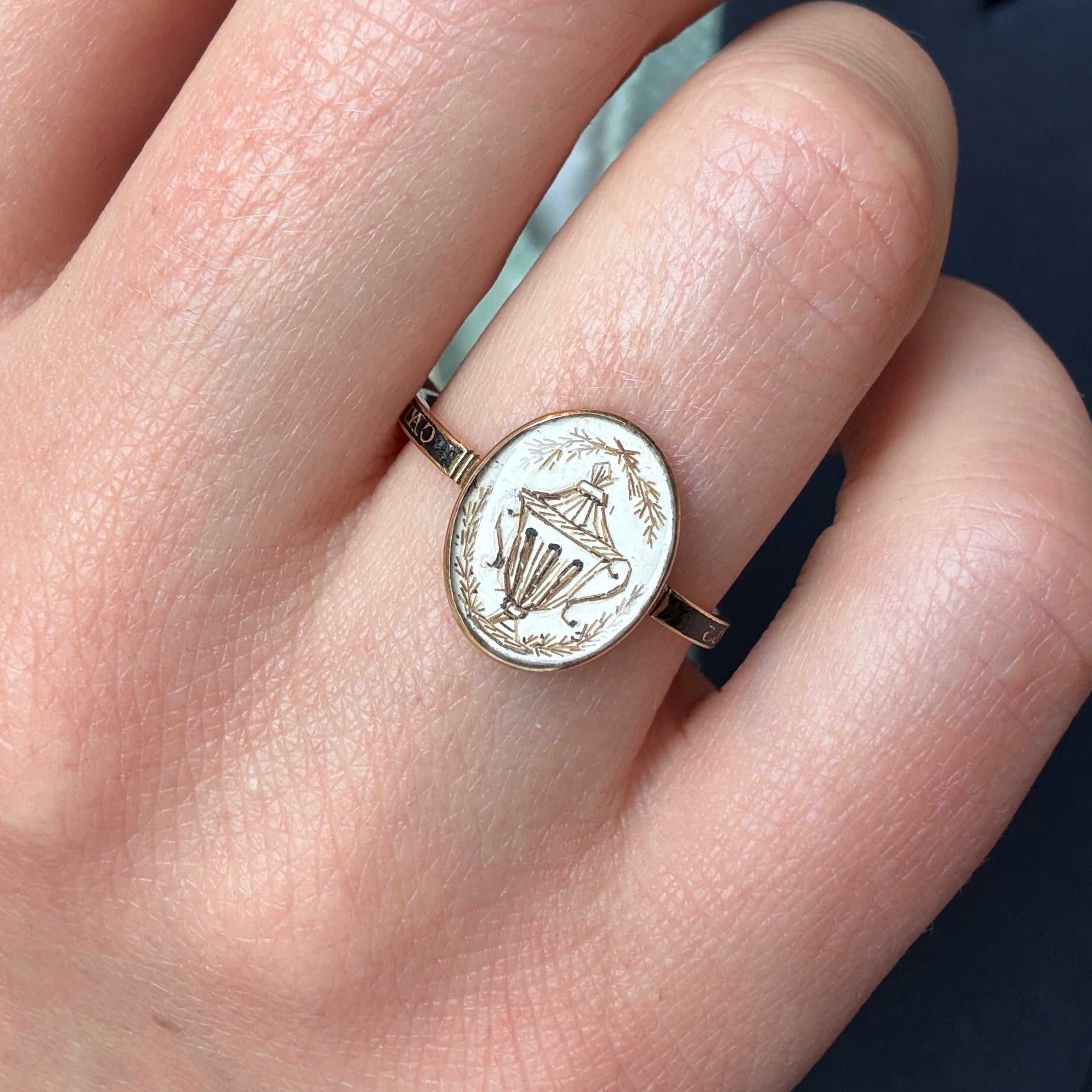 Georgian Urn Memorial Ring-Charlotte Sayers Antique Jewellery