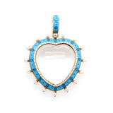 Giuliano Enamel and Pearl Heart Pendant-Charlotte Sayers Antique Jewellery