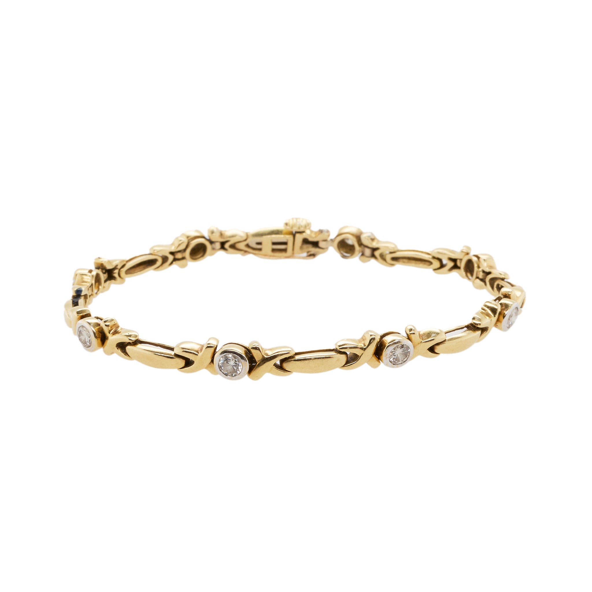 Gold Brilliant-Cut Diamond Bracelet-Charlotte Sayers Antique Jewellery