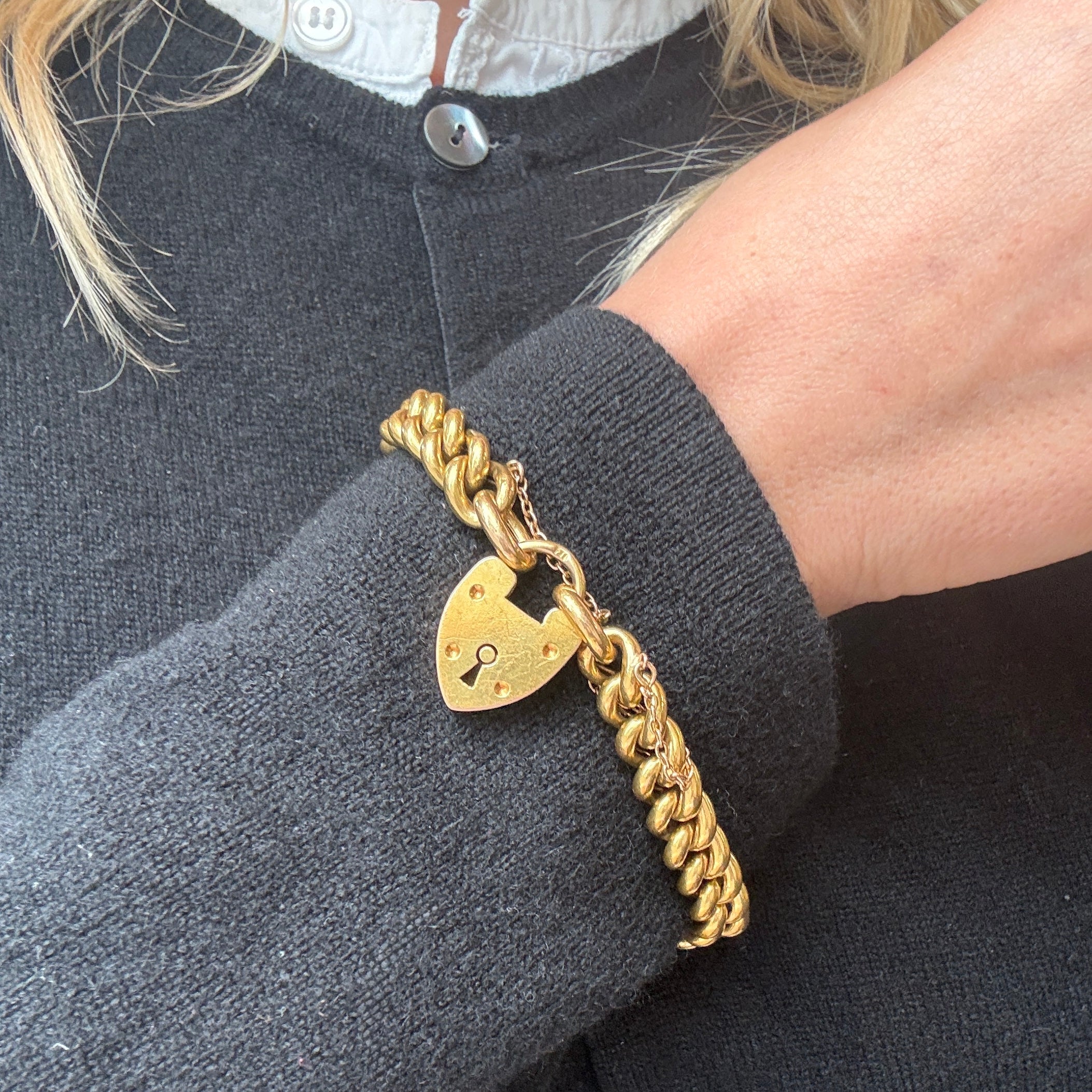 Gold Chain Bracelet-Charlotte Sayers Antique Jewellery