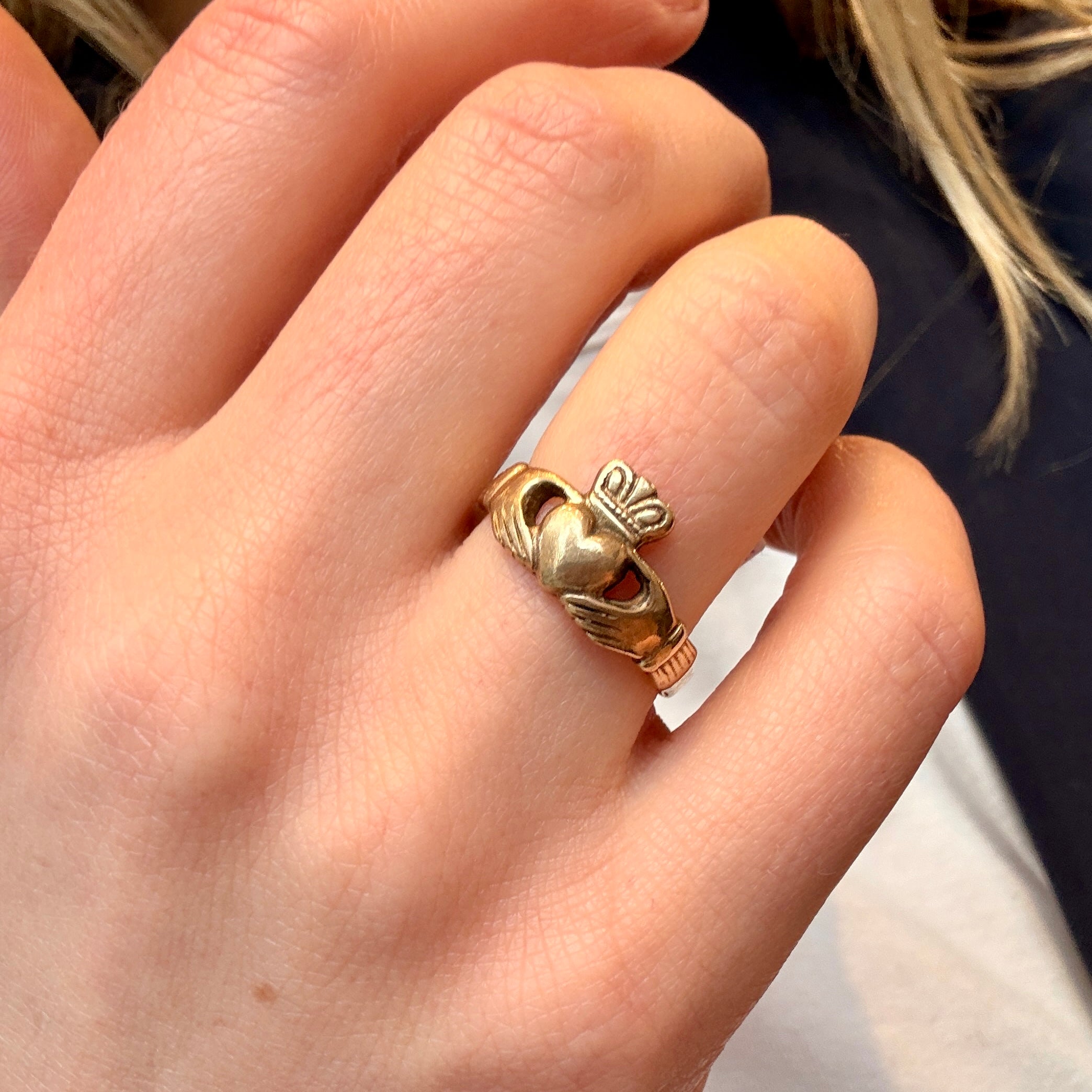 Gold Claddagh Ring-Charlotte Sayers Antique Jewellery