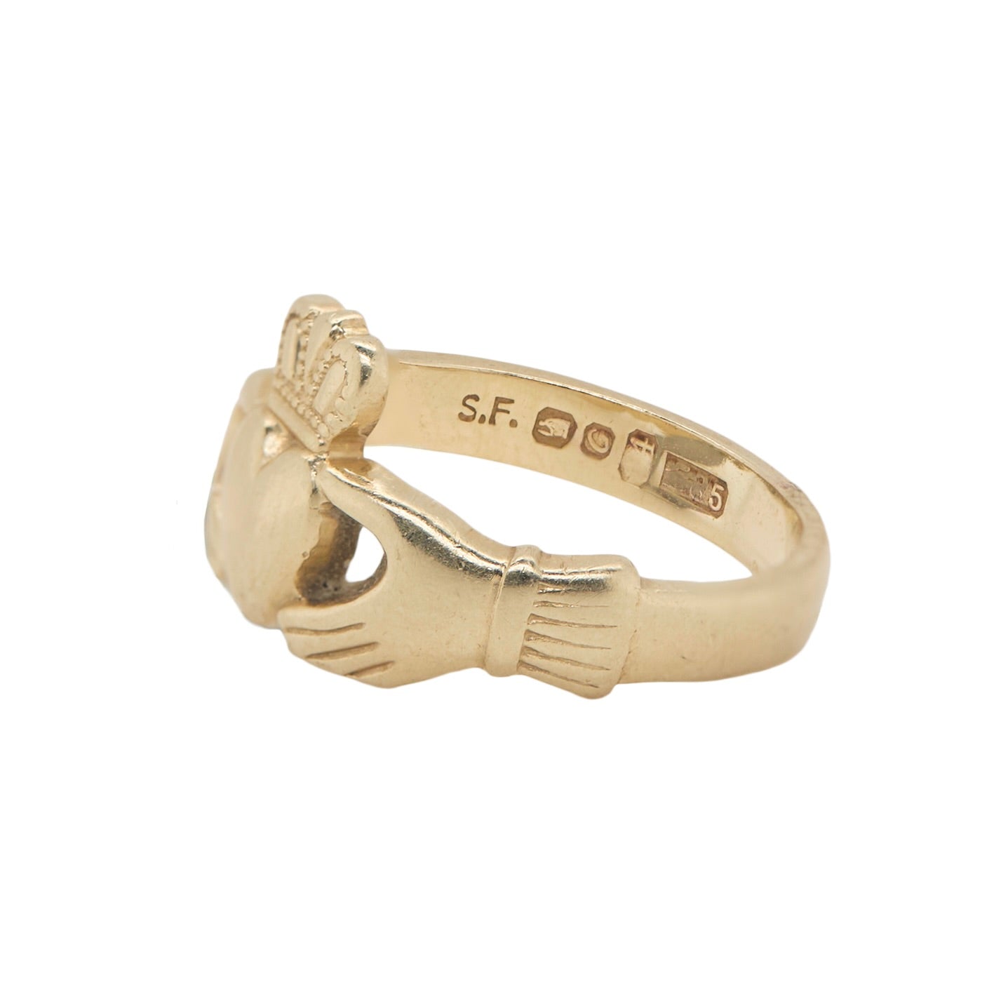 Gold Claddagh Ring-Charlotte Sayers Antique Jewellery