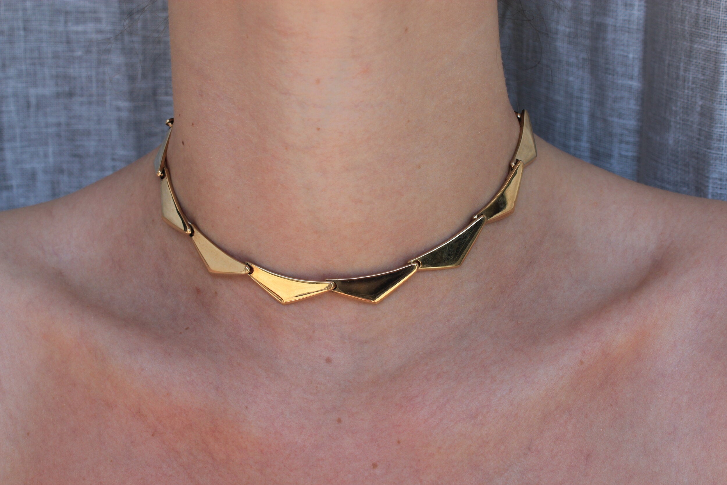 Gold Collar Necklace-Charlotte Sayers Antique Jewellery