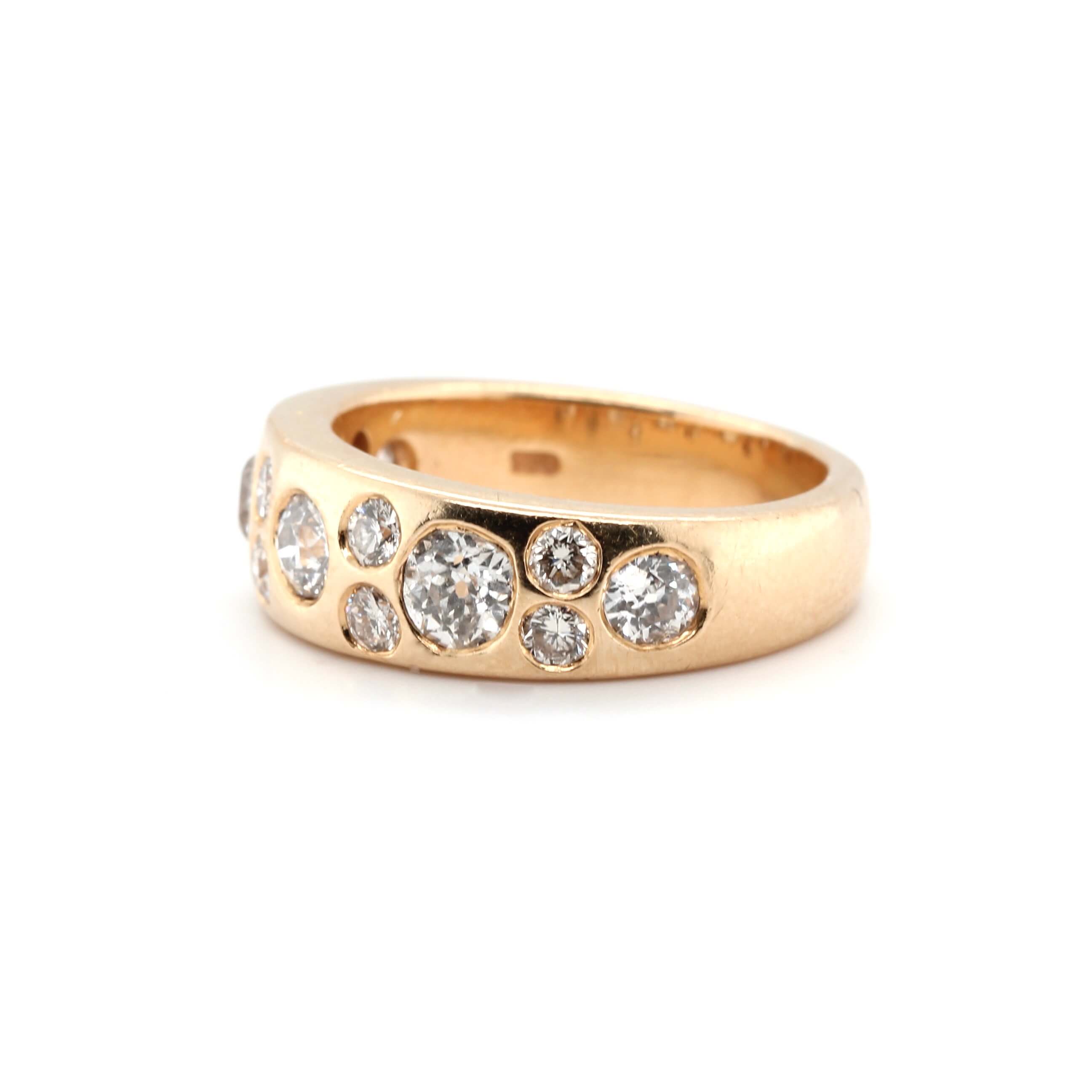 Gold Diamond Bubble Ring-Charlotte Sayers Antique Jewellery