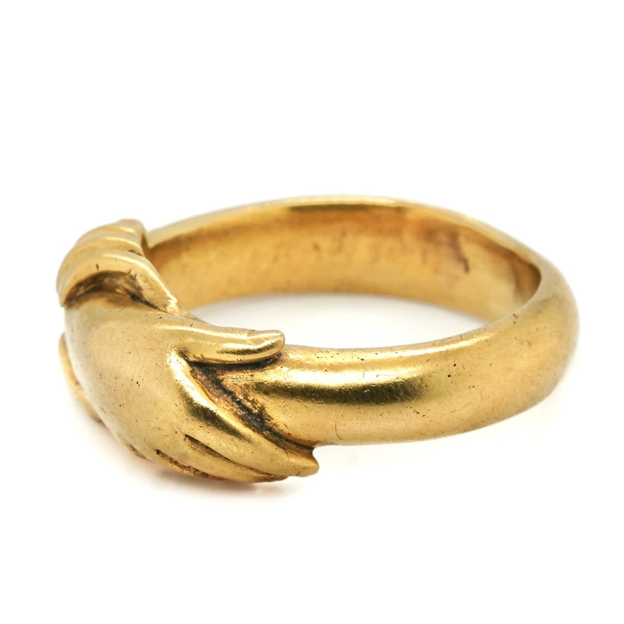 Gold Fede Ring-Charlotte Sayers Antique Jewellery