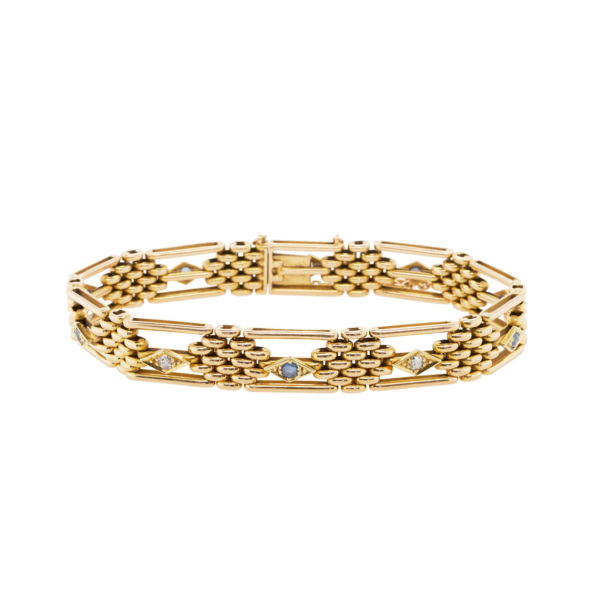 Gold Gate-Link Bracelet-Charlotte Sayers Antique Jewellery