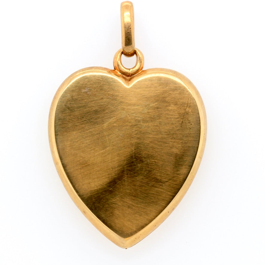 Gold Heart Locket / Pendant-Charlotte Sayers Antique Jewellery