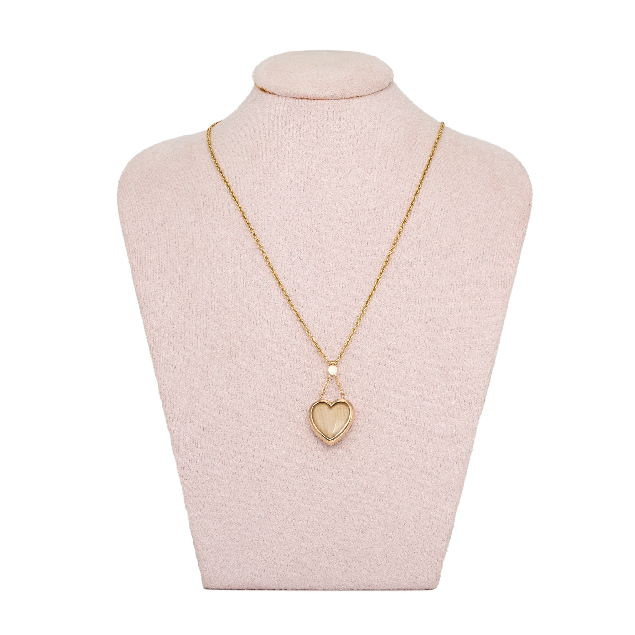 Gold Heart Pendant Necklace-Charlotte Sayers Antique Jewellery