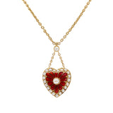 Gold Heart Pendant Necklace-Charlotte Sayers Antique Jewellery