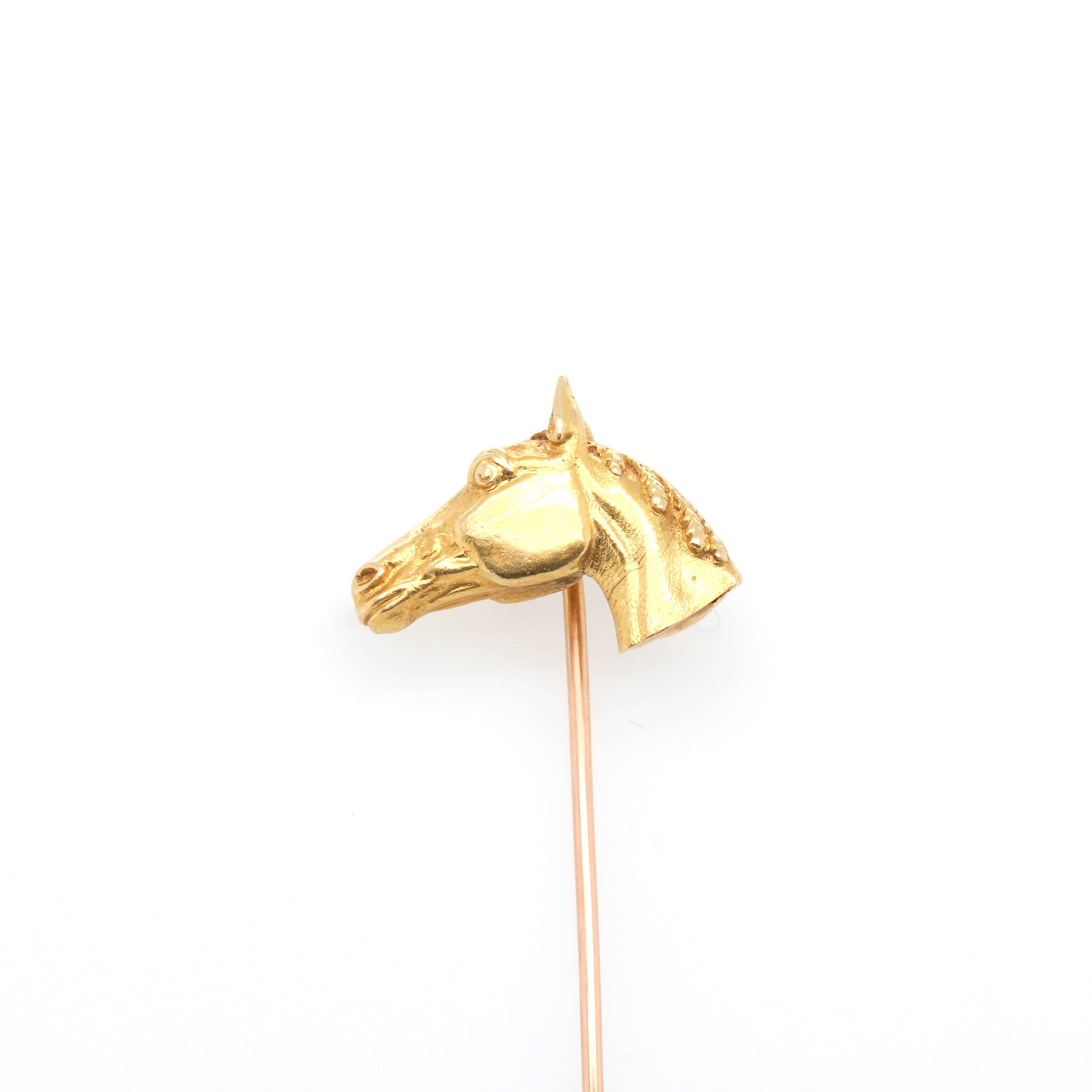 Gold Horse Stick Pin-Charlotte Sayers Antique Jewellery