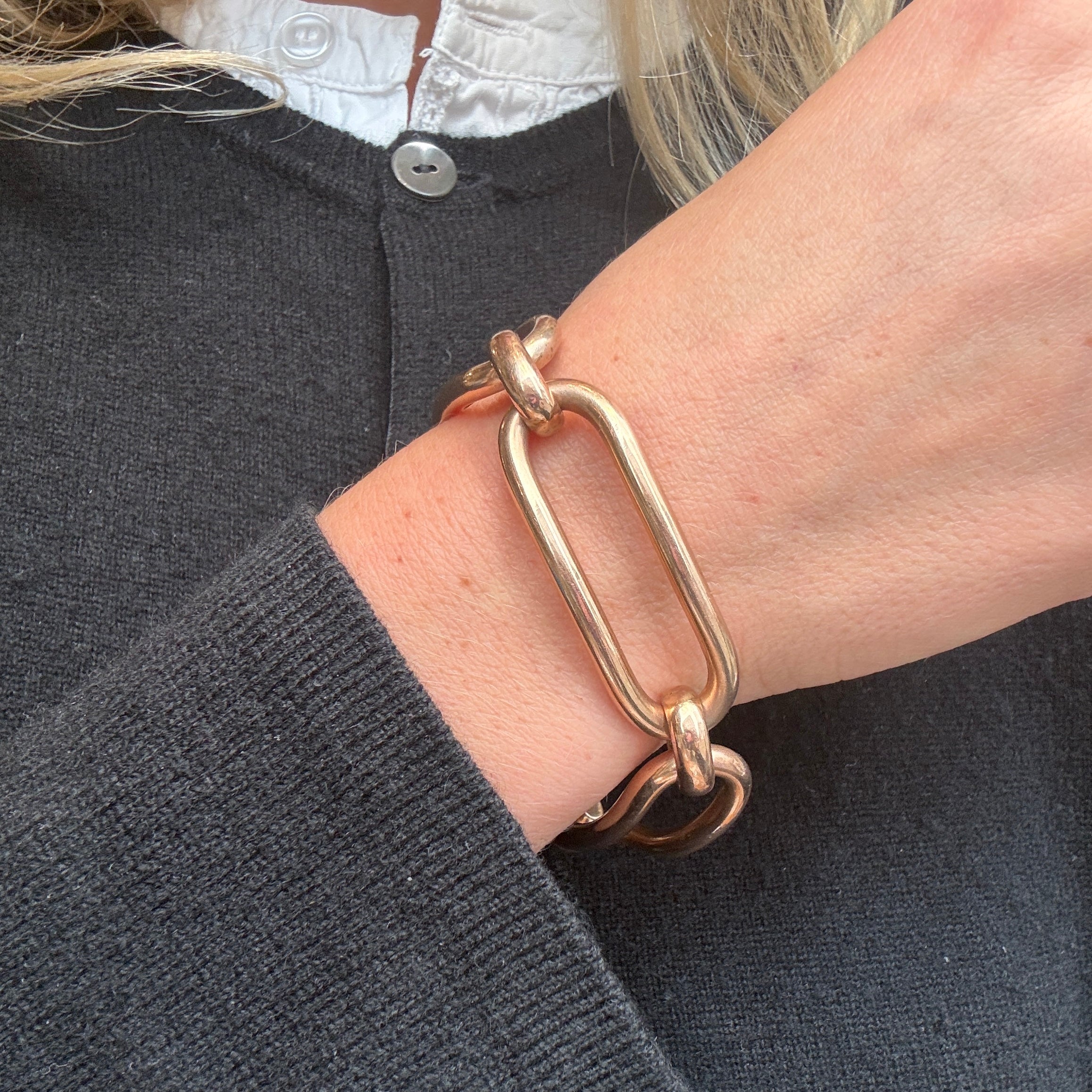 Gold Link Bracelet-Charlotte Sayers Antique Jewellery