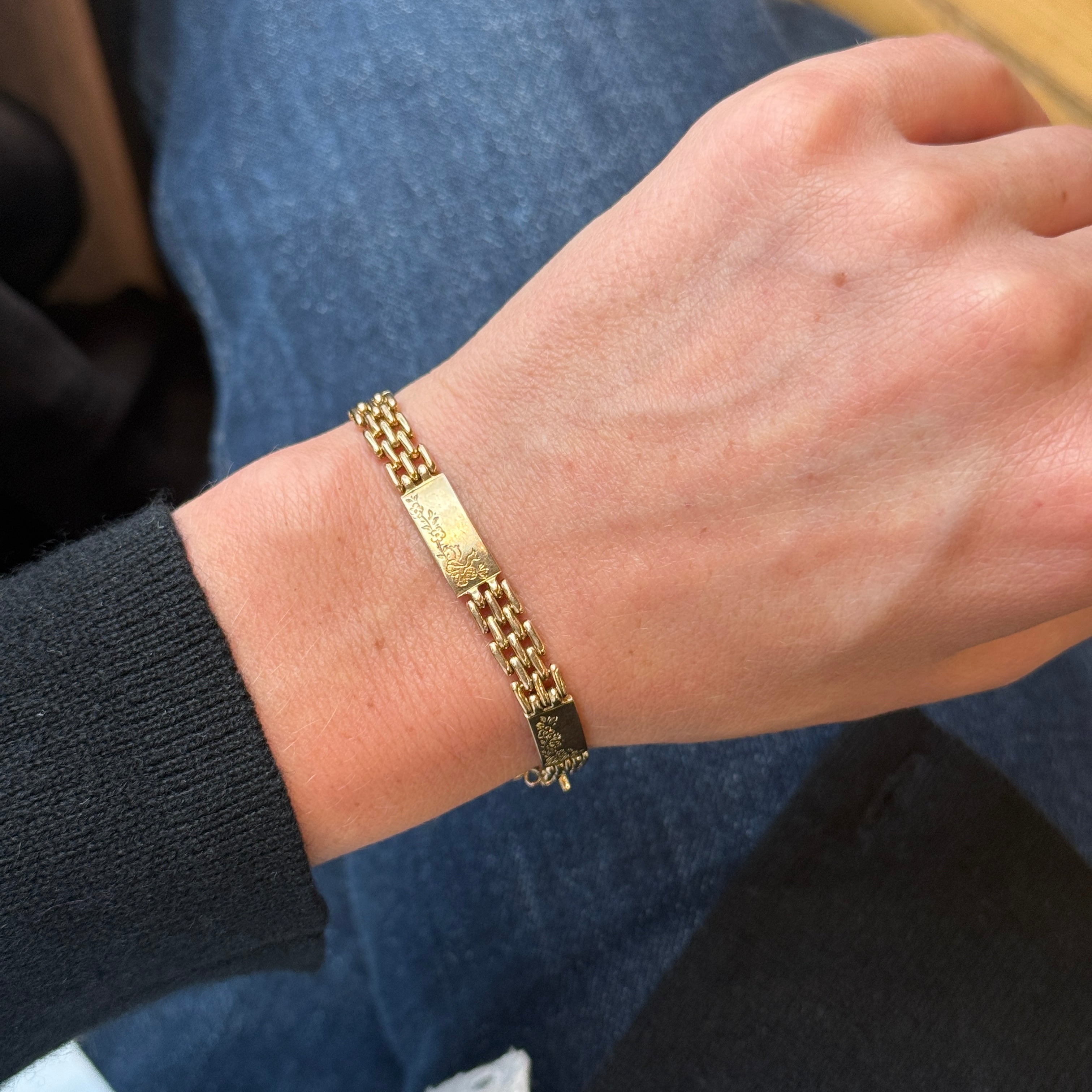 Gold Link Bracelet-Charlotte Sayers Antique Jewellery