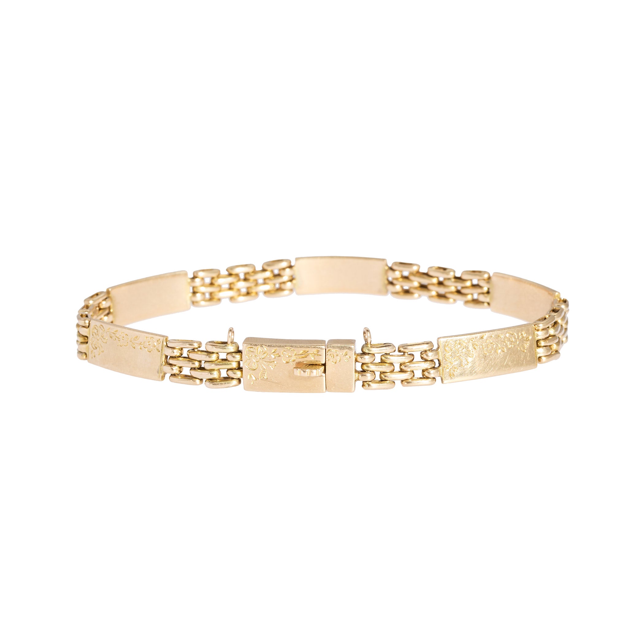 Gold Link Bracelet-Charlotte Sayers Antique Jewellery
