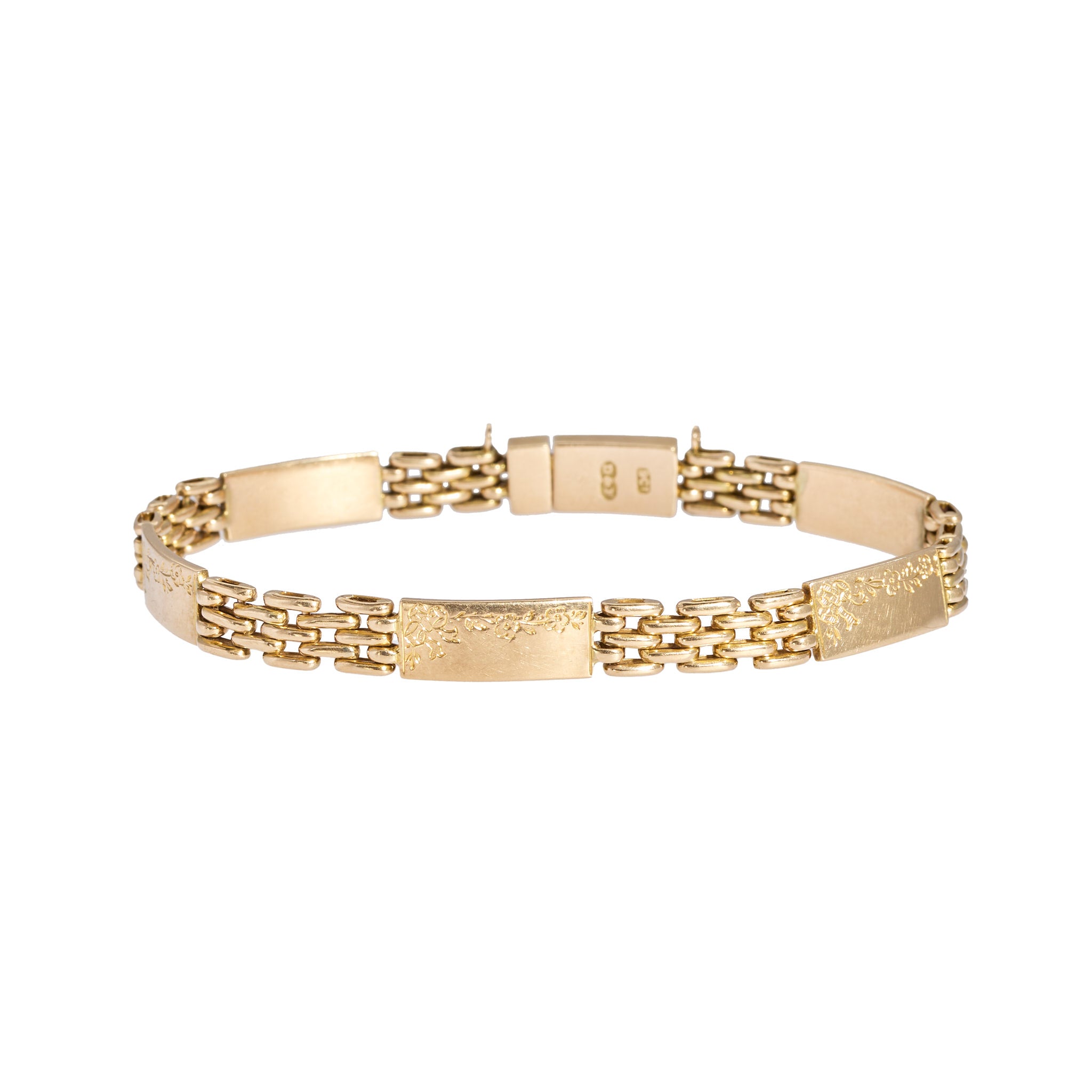 Gold Link Bracelet-Charlotte Sayers Antique Jewellery
