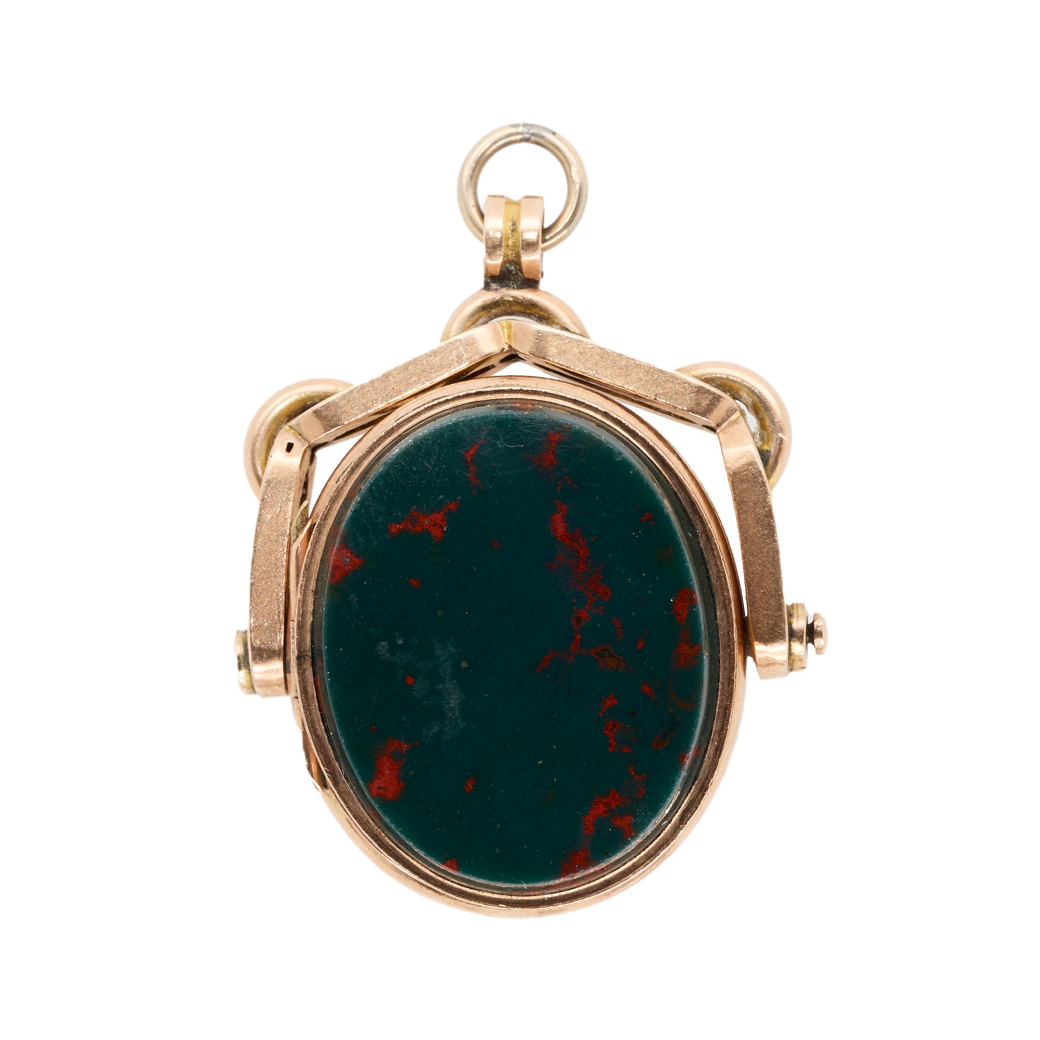 Gold Spinning Fob and Locket-Charlotte Sayers Antique Jewellery