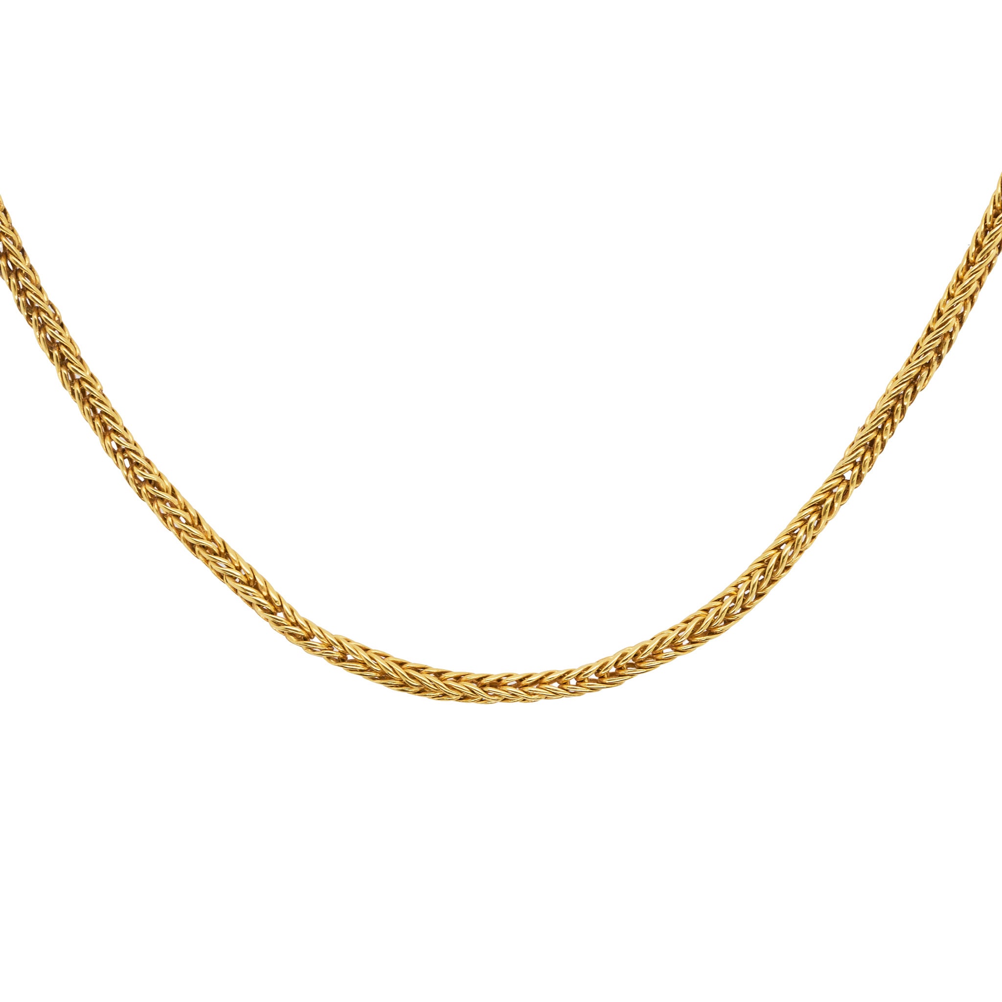 Gold Woven Link Chain-Charlotte Sayers Antique Jewellery