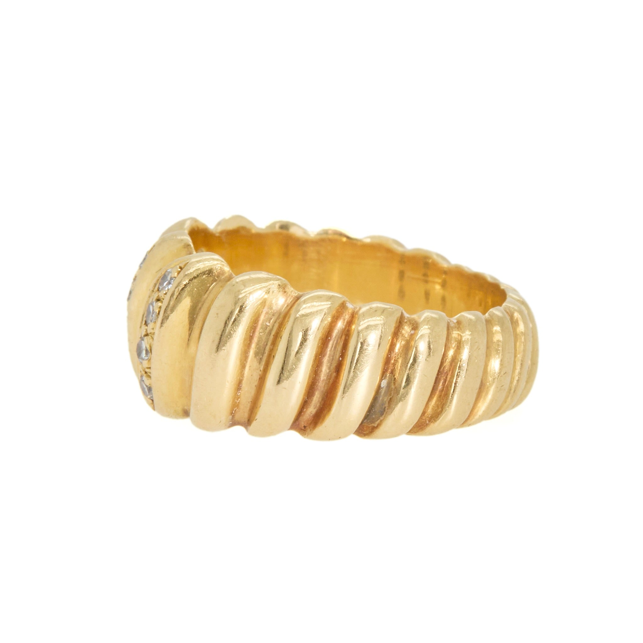 Gold and Diamond Band Ring-Charlotte Sayers Antique Jewellery