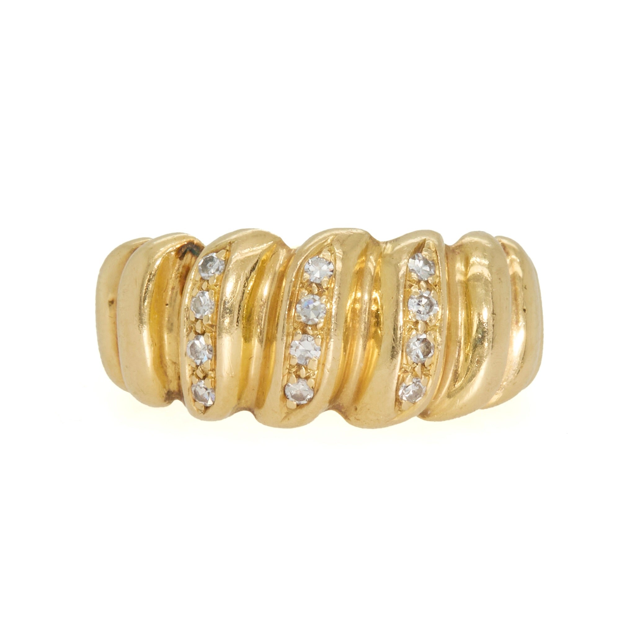 Gold and Diamond Band Ring-Charlotte Sayers Antique Jewellery