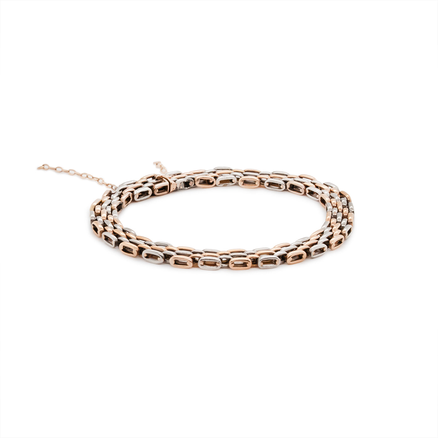 Gold and Platinum Gate Bracelet-Charlotte Sayers Antique Jewellery