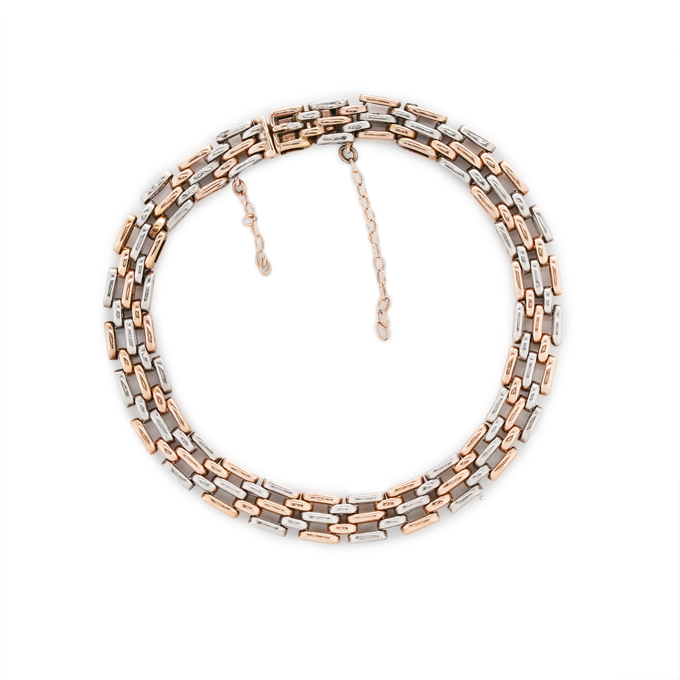 Gold and Platinum Gate Bracelet-Charlotte Sayers Antique Jewellery