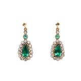 Green Paste Earrings-Charlotte Sayers Antique Jewellery