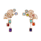 Harlequin Gold Earrings-Charlotte Sayers Antique Jewellery