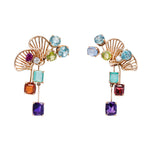 Harlequin Gold Earrings-Charlotte Sayers Antique Jewellery