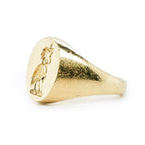 Heron and Snake Signet Ring-Charlotte Sayers Antique Jewellery