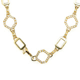 Hexagonal Link Diamond Necklace-Charlotte Sayers Antique Jewellery