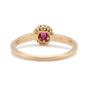 Victorian Ruby and Diamond Cluster Ring