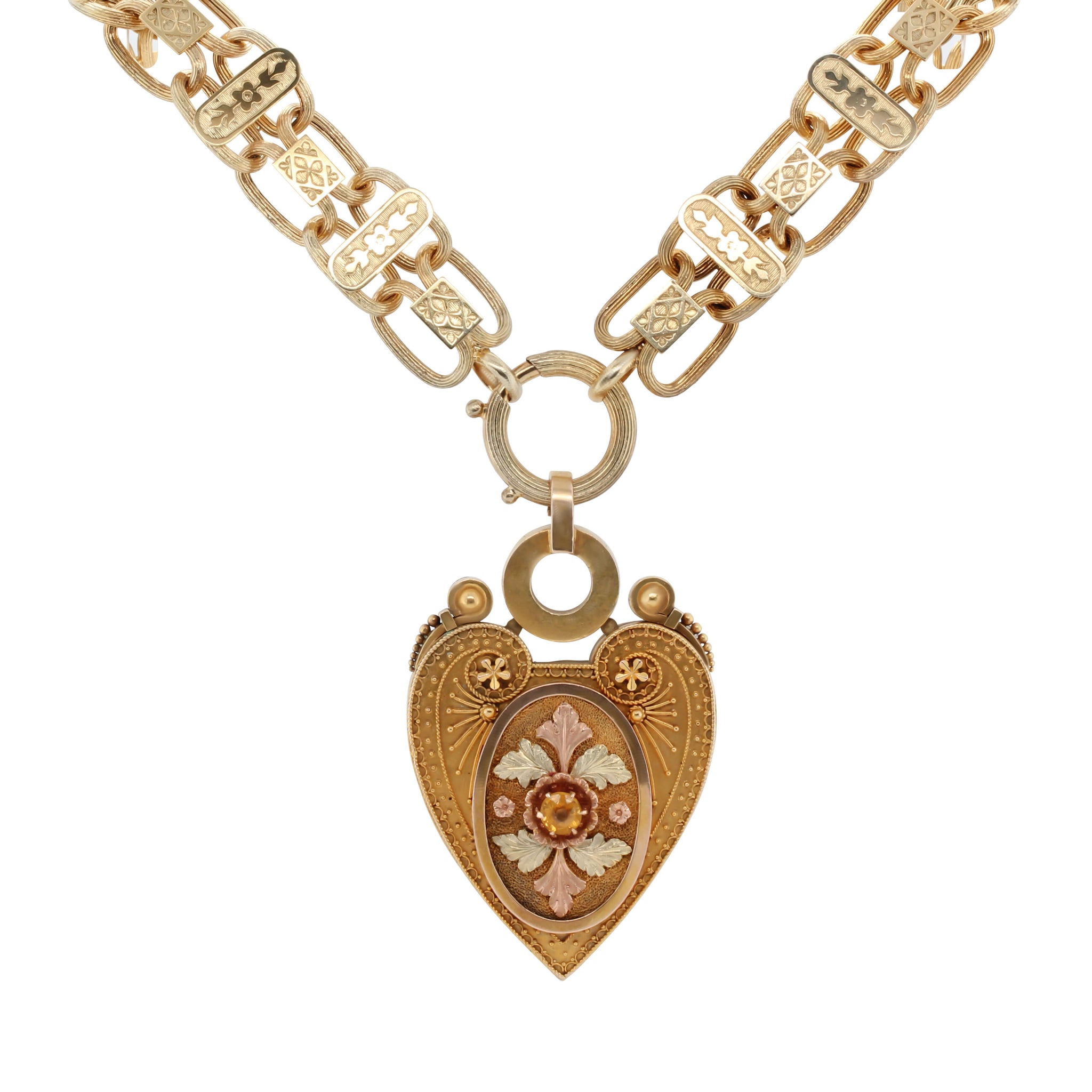 Victorian Gold Collar and Heart Locket