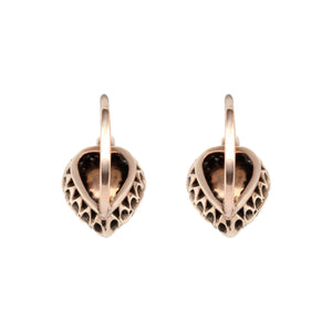 Victorian Rose Cut Diamond Heart Earrings