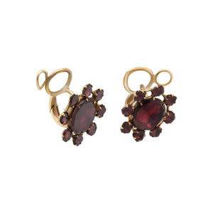 Georgian Garnet Cluster Earrings