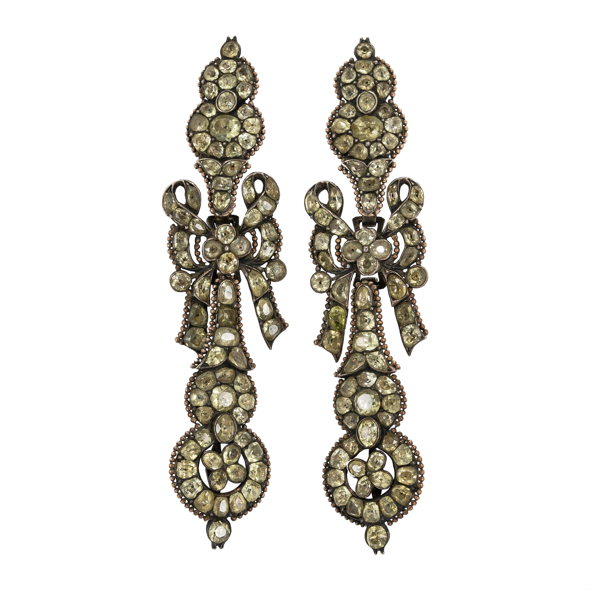 Iberian Chrysoberyl Earrings-Charlotte Sayers Antique Jewellery