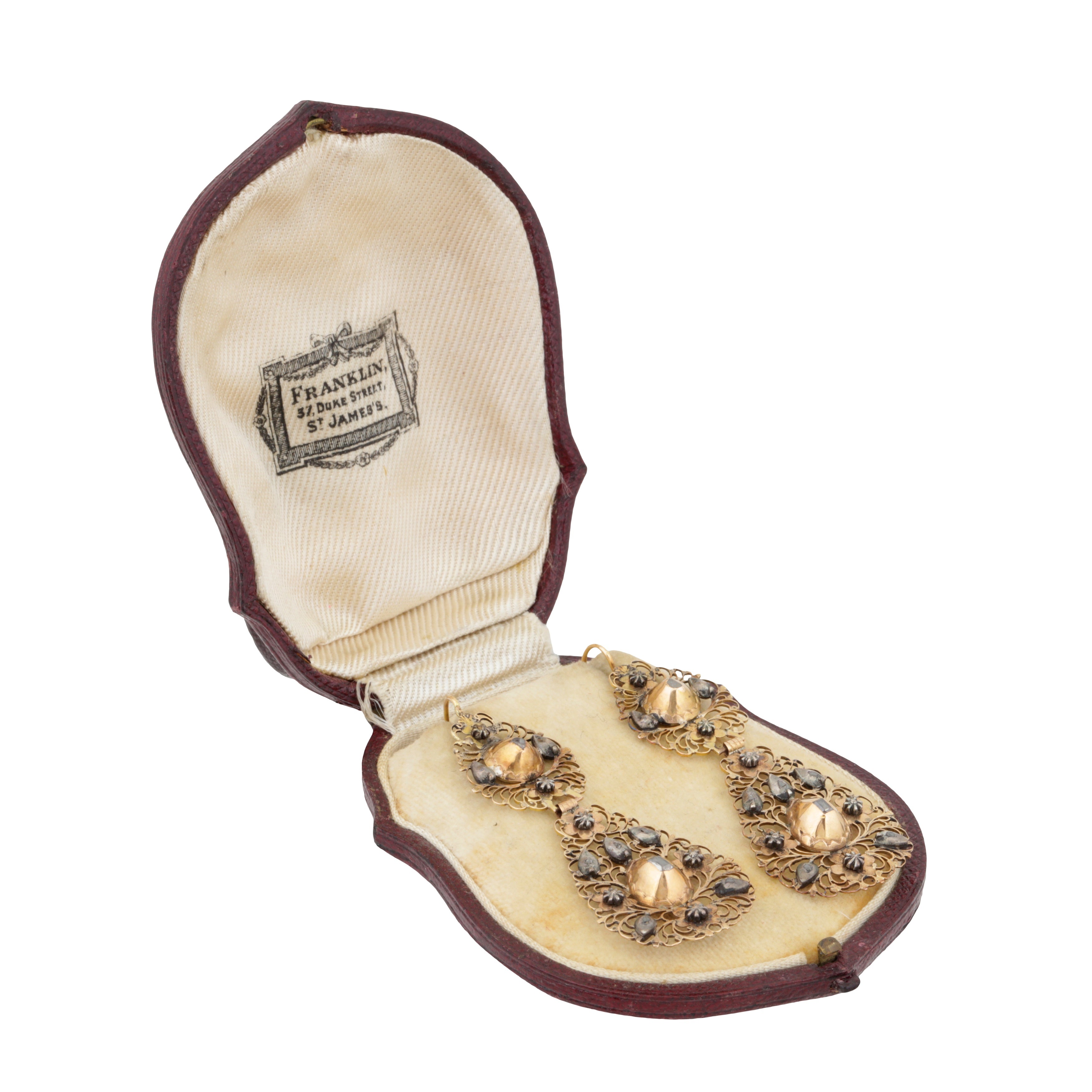 Iberian Diamond Drop Earrings-Charlotte Sayers Antique Jewellery