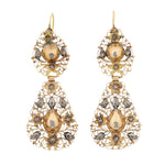 Iberian Diamond Drop Earrings-Charlotte Sayers Antique Jewellery