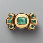 Iberian Emerald Gold Bow Ring-Charlotte Sayers Antique Jewellery